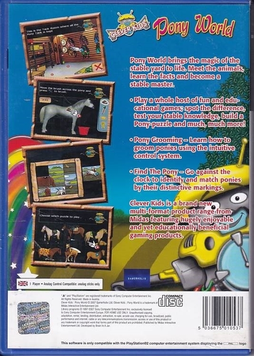 Clever Kids Pony World - PS2 (B Grade) (Genbrug)